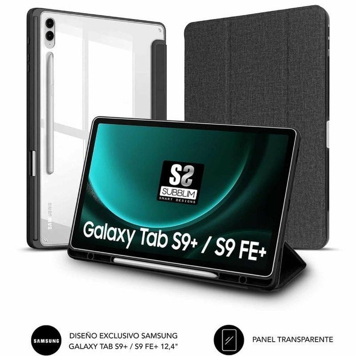 Subblim Funda Clear Shock Case para Samsung Galaxy Tab S9+/S9 FE+ 12,4 pulgadas, Negro y Transparente Subblim Funda Clear Shock Case para Samsung Galaxy Tab S9+/S9 FE+ 12,4 pulgadas, Negro y Transparente
