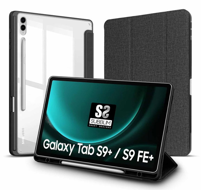 Subblim Funda Clear Shock Case para Samsung Galaxy Tab S9+/S9 FE+ 12,4 pulgadas, Negro y Transparente Subblim Funda Clear Shock Case para Samsung Galaxy Tab S9+/S9 FE+ 12,4 pulgadas, Negro y Transparente