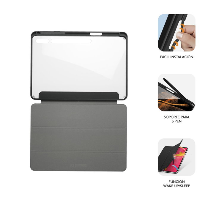 Subblim Funda Clear Shock Case para Samsung Galaxy Tab S9+/S9 FE+ 12,4 pulgadas, Negro y Transparente Subblim Funda Clear Shock Case para Samsung Galaxy Tab S9+/S9 FE+ 12,4 pulgadas, Negro y Transparente