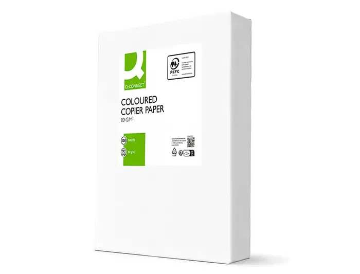 Q-connect Papel Color DIN A4 80gr Verde Intenso, Paquete 500 Hojas Q-connect Papel Color DIN A4 80gr Verde Intenso, Paquete 500 Hojas