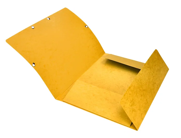 Q-connect Carpeta KF02166 Cartón Símil-Prespán con Gomas y Solapas, 320x243 mm, Amarilla, Formato A4