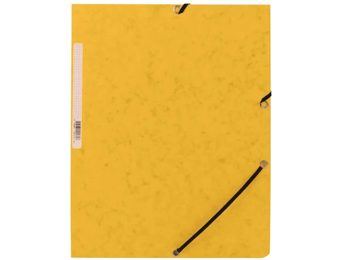 Q-connect Carpeta KF02166 Cartón Símil-Prespán con Gomas y Solapas, 320x243 mm, Amarilla, Formato A4