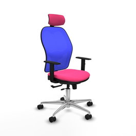 PIQUERAS Y CRESPO Silla de oficina Jorquera Sincro/Traslack Rosa y Azul