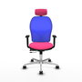 PIQUERAS Y CRESPO Silla de oficina Jorquera Sincro/Traslack Rosa y Azul