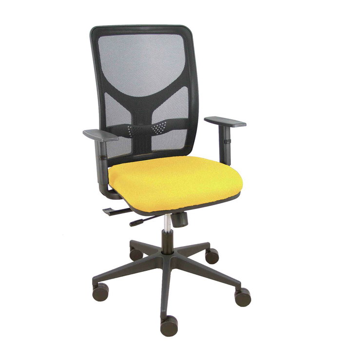 PIQUERAS Y CRESPO Silla de oficina Motilla Amarillo/Negro con mecanismo Sincro/Traslack