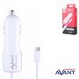 AVANT CONNECT Cargador de Coche con Cable Micro USB Espiral 1A Blanco - Carga Rápida y Segura para tu Smartphone