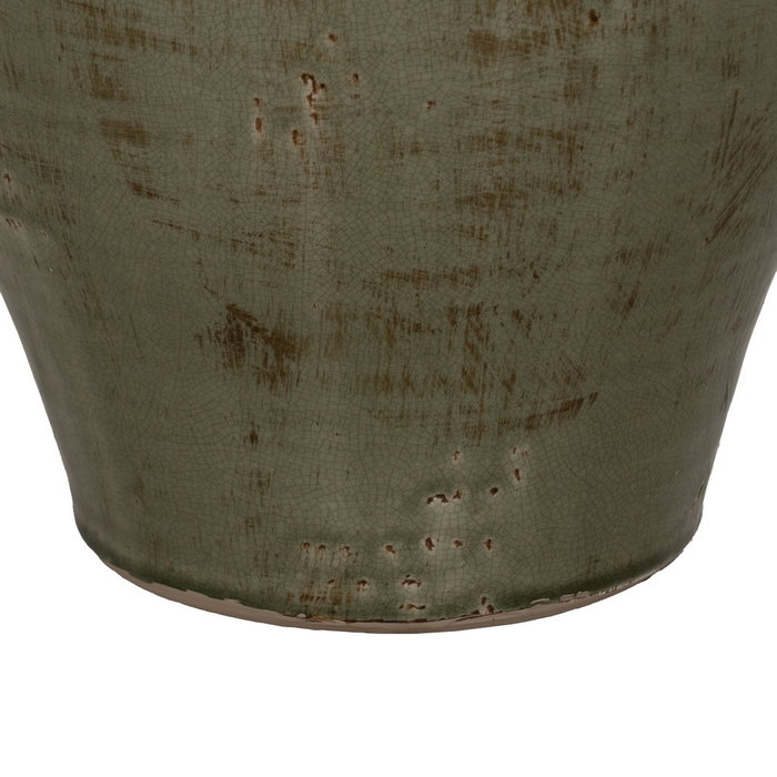 Jarrón Verde Cerámica Decoración 26,50 X 26,50 X 41 cm
