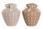 DKD Home Decor Jarrón de Cerámica Flecos Surtido 2 Unidades