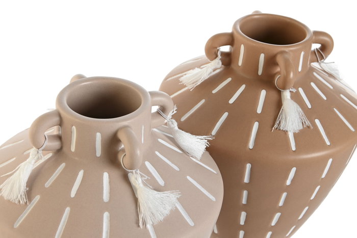 DKD Home Decor Jarrón de Cerámica Flecos Surtido 2 Unidades DKD Home Decor Jarrón de Cerámica Flecos Surtido 2 Unidades