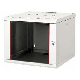Equip EPM-09-6060-G-CBAA Bastidor de rack de pared 9HE con puerta de cristal templado, 600x600x505 mm, color gris claro, incluye rieles y bloqueo de teclado