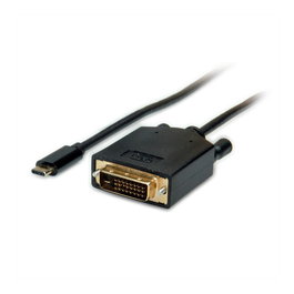 VALUE Adaptador USB C a DVI, 1 m, Negro