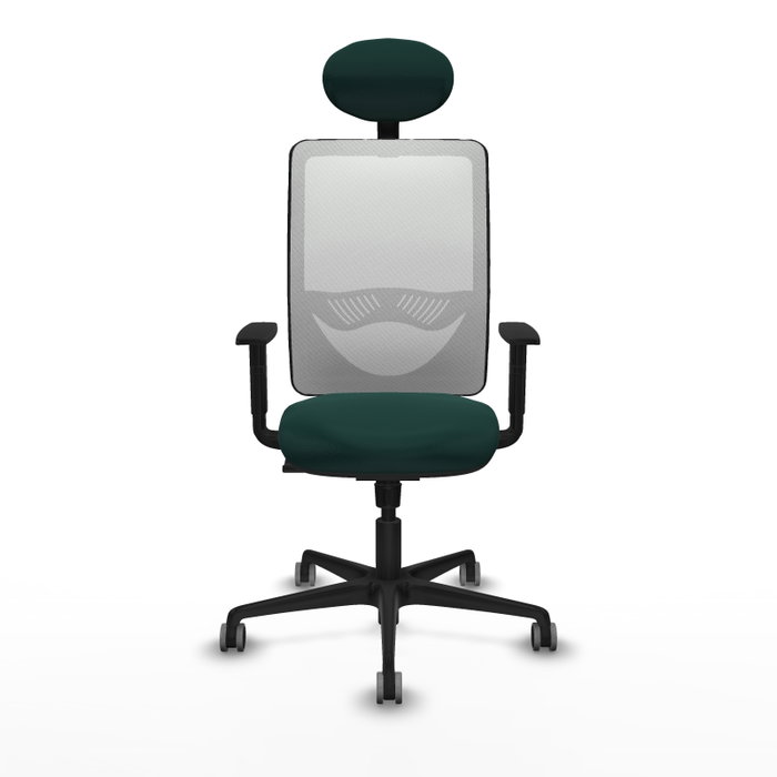 PIQUERAS Y CRESPO Silla de oficina Zulema con mecanismo Sincro, Verde botella y Blanco PIQUERAS Y CRESPO Silla de oficina Zulema con mecanismo Sincro, Verde botella y Blanco