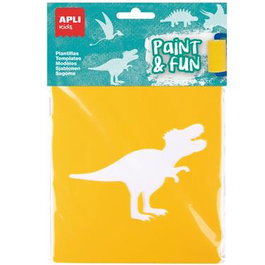 Apli Plantillas De Formas Dinosaurios Paint & Fun Pp Flexible Bolsa De 6 Surtidos Dibujo Infantil