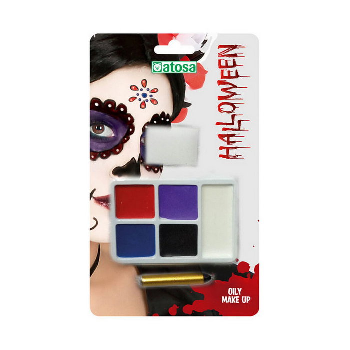 Set de Maquillaje Halloween Catrina - Muerte Mexicana - Maquillaje de Cera en 5 Colores Vivos para Adultos Set de Maquillaje Halloween Catrina - Muerte Mexicana - Maquillaje de Cera en 5 Colores Vivos para Adultos