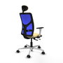 PIQUERAS Y CRESPO Silla de oficina Motilla con mecanismo Sincro/Traslack, Crema y Azul
