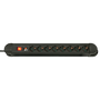 Lindy 73104 Regleta de enchufes con 8 salidas Schuko y interruptor, Negro