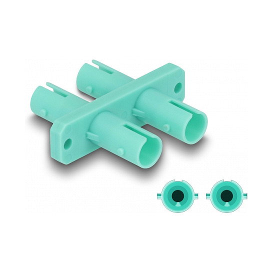 DeLOCK Acoplador de Fibra Óptica ST Duplex hembra a ST Duplex hembra aguamarina 87936 DeLOCK Acoplador de Fibra Óptica ST Duplex hembra a ST Duplex hembra aguamarina 87936
