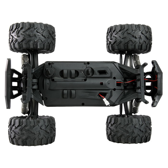 AMEWI M-Land Monster Truck 1:16 RTR Eléctrico 4WD 48 km/h, Efectos Luminosos, Apto para Exteriores e Interiores, Color Negro y Rojo