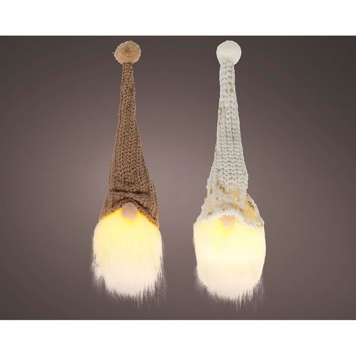 Lumineo Adorno Colgante Gnomo con Luz Cálida Fija Ø6 x 20 cm Colores Surtidos