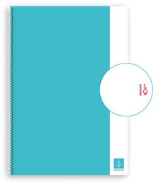 Bloc Escolofi Basic Tapa Dura A4 80H Liso 80G Celeste (Set de 5)