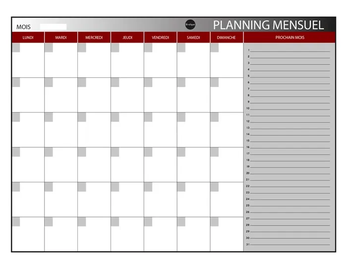 Bi-office Planning Magnético Mensual Lacado con Marco de Aluminio Rotulable 60x45 cm Bi-office Planning Magnético Mensual Lacado con Marco de Aluminio Rotulable 60x45 cm