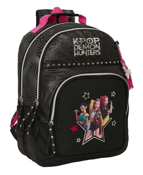 Safta Mochila doble adapt.carro K-Pop Demon Hunters - Energy, 32x42x15cm Safta Mochila doble adapt.carro K-Pop Demon Hunters - Energy, 32x42x15cm