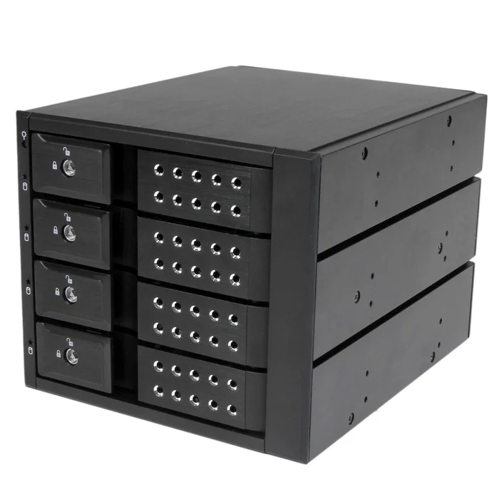 StarTech.com Rack Móvil Backplane de 4 Bahías Hot Swap para Unidades de 3.5in SAS/SATA - 6 Gbps, Negro, Aluminio, 1 Ventilador de 7 cm StarTech.com Rack Móvil Backplane de 4 Bahías Hot Swap para Unidades de 3.5in SAS/SATA - 6 Gbps, Negro, Aluminio, 1 Ventilador de 7 cm