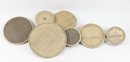 DKD Home Decor Decoración de Pared de Ratán con Platos Naturales (2 Piezas)