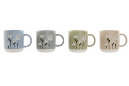 DKD Home Decor Mug Shabby Azul Verde 8.5 x 9.3 x 12 cm (12 Unidades)