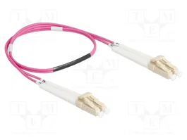 DeLOCK Cable de fibra óptica LC Duplex a LC Duplex multimodo OM4 acodado 0,5 m