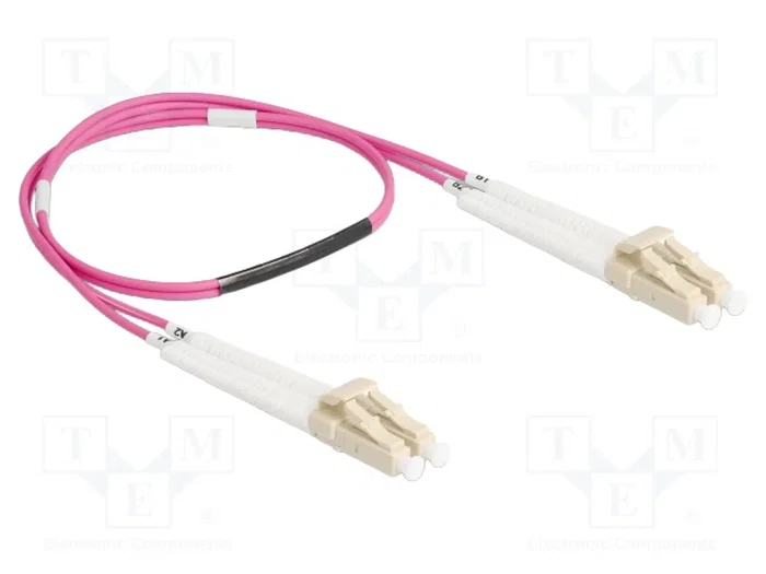 DeLOCK Cable de fibra óptica LC Duplex a LC Duplex multimodo OM4 acodado 0,5 m