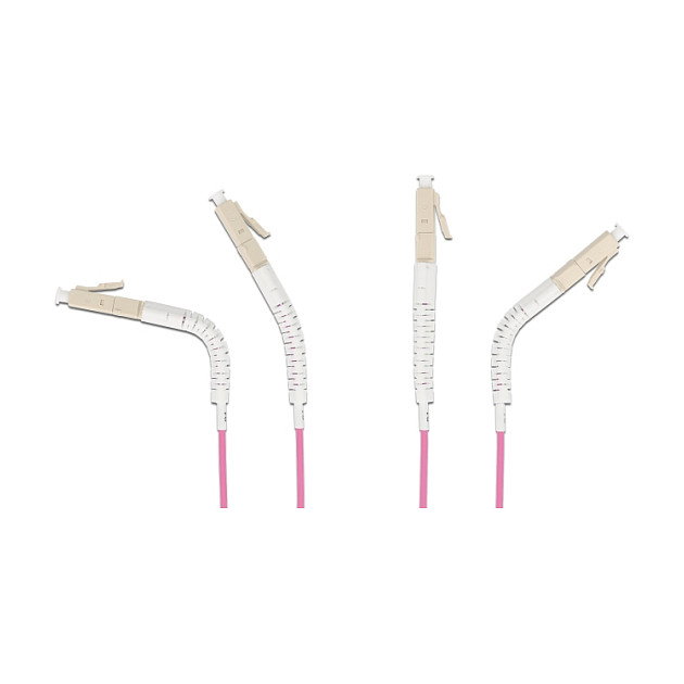 DeLOCK Cable de fibra óptica LC Duplex a LC Duplex multimodo OM4 angulado 0,5 m