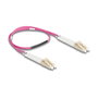 DeLOCK Cable de fibra óptica LC Duplex a LC Duplex multimodo OM4 angulado 0,5 m