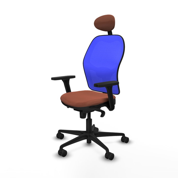 PIQUERAS Y CRESPO Silla de oficina Jorquera con mecanismo Sincro, Tela Marrón y Malla Azul PIQUERAS Y CRESPO Silla de oficina Jorquera con mecanismo Sincro, Tela Marrón y Malla Azul
