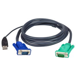 ATEN 2L-5201U Cable KVM VGA USB con Control por USB, Negro, 1.2 m