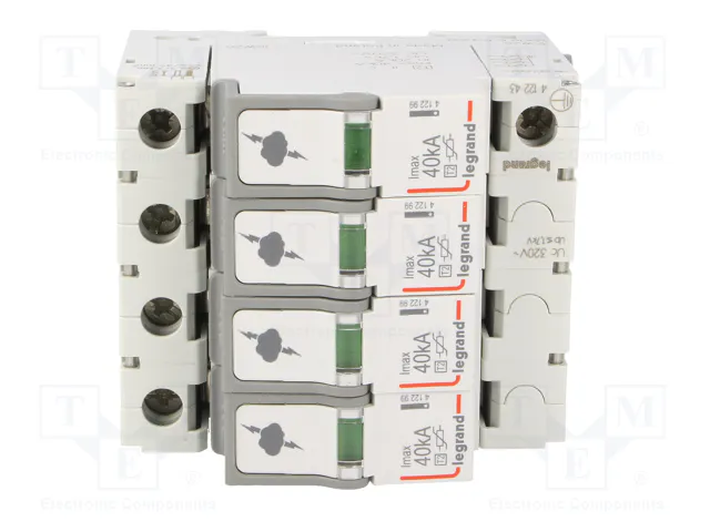 LEGRAND Limitador de sobretensiones Tipo 2, 4 polos, 40kA, 320VAC