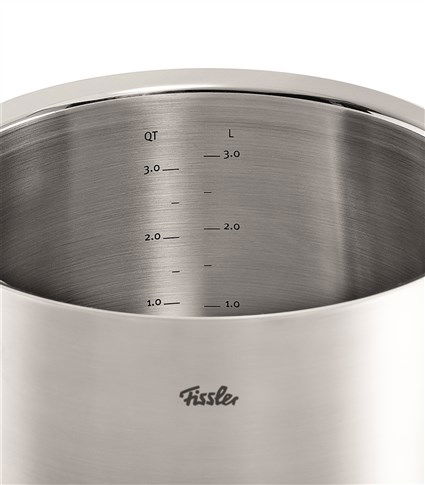 Fissler Profi Cacerola de 24 cm con tapa de cristal, apta para inducción, escala de medición - 08413924000/0