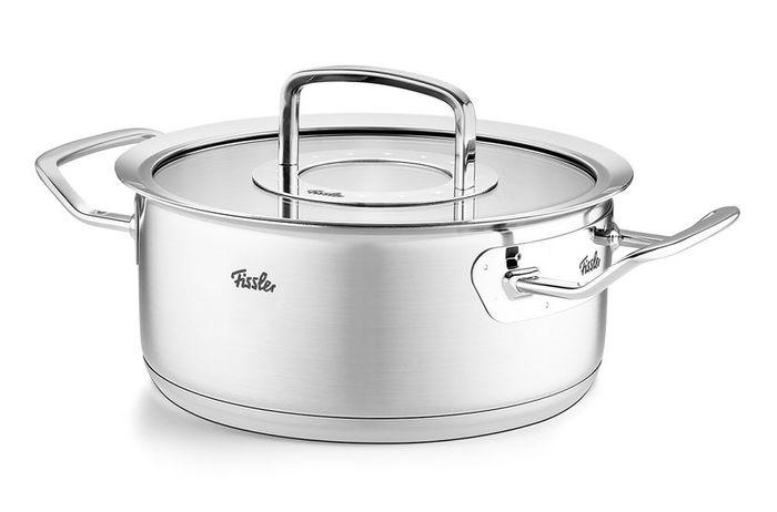 Fissler Profi Cacerola de 24 cm con tapa de cristal, apta para inducción, escala de medición - 08413924000/0