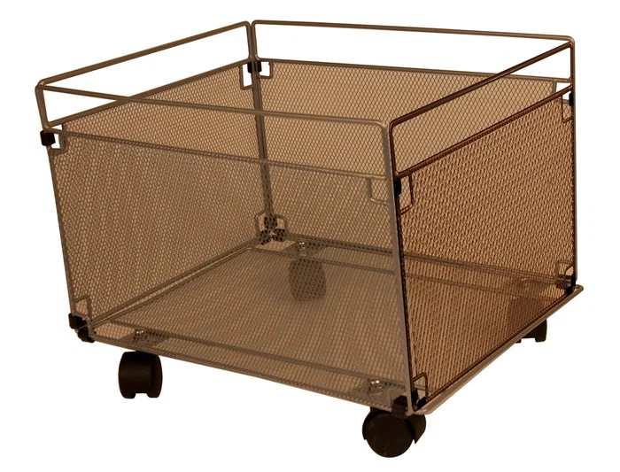 Q-connect Carrito para Carpetas Colgantes KF00830 Rejilla Plata Metálico con Ruedas Folio Prolongado 380x325x300 mm