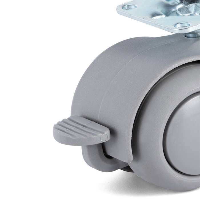 Q&Q Rueda Giratoria Onixa Aro De Goma Ø50mm Gris Plástico Con Freno