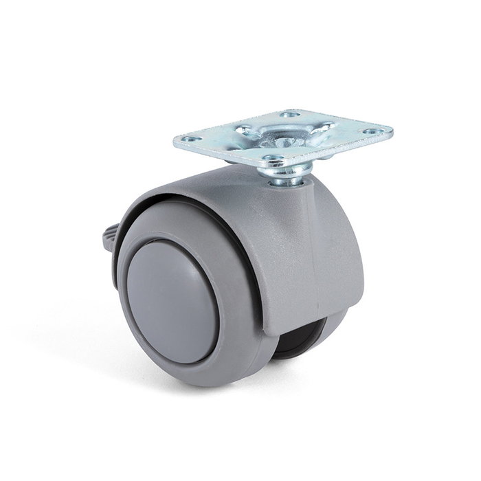 Q&Q Rueda Giratoria Onixa Aro De Goma Ø50mm Gris Plástico Con Freno