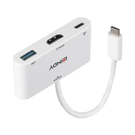 Lindy 43340 Adaptador Gráfico USB 4K HDMI DisplayPort 3840x2160 Blanco