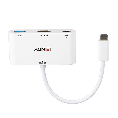 Lindy Convertidor USB-C a HDMI USB 3.1 Tipo C con Power Delivery (PD) para Vídeo y Carga Lindy Convertidor USB-C a HDMI USB 3.1 Tipo C con Power Delivery (PD) para Vídeo y Carga