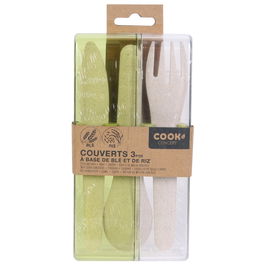 Cook Concept Juego De Cubiertos Para Llevar Eco Concept Trigo Y Arroz Para Picnics