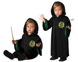 Disfraz Unisex Bebé 24 Meses Túnica Estudiante de Magia Verde con Capucha