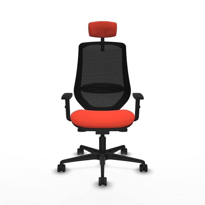 PIQUERAS Y CRESPO Silla de oficina Mardos con mecanismo Sincro/Traslack, Naranja oscuro y Negro