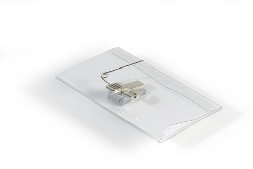 Durable 8101-19 Caja de 50 Identificadores Pinza y Alfiler PVC 54x90mm Transparente Apaisado