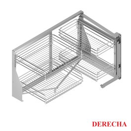 Menage Confort M900 Extraible Rincon Classic Cromo Derecha Con Bastidor Cierre Amortiguado, 4 Cestas 35Kg