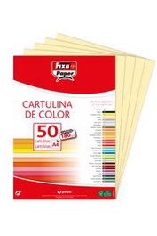FIXO Paquete de 50 Cartulinas A4 180g Crema