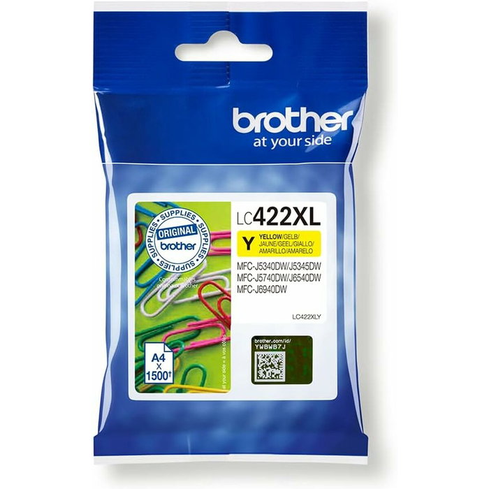 BROTHER LC422XLY - Cartucho de tinta de color Amarillo para impresoras Brother, Referencia LC422XLY